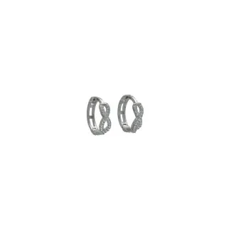 18ct White Gold Hoop Earrings with Zircons