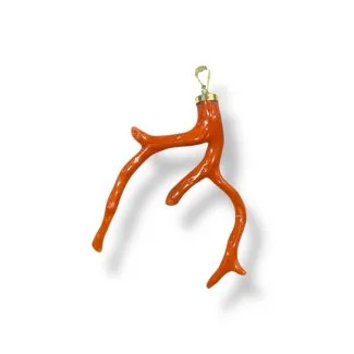Sciacca Coral Branch Pendant in 925 Sterling Silver