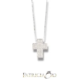 Cross Necklace in 18kt Gold with Diamonds