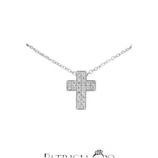 Cross Necklace in 18kt Gold and Diamonds by Davite & Delucchi