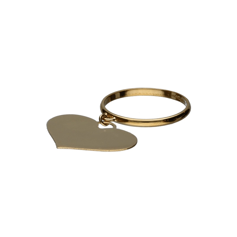 Anello da donna con cuore pendente, un gioiello di lusso perfetto per un regalo prezioso. (Vista 2)