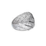 Anello da donna in oro bianco 750, un gioiello di lusso perfetto per un'occasione speciale. (Vista 2)