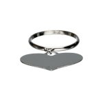 Splendido anello da donna in oro bianco 750 con cuore pendente, un gioiello di lusso perfetto per un regalo speciale.