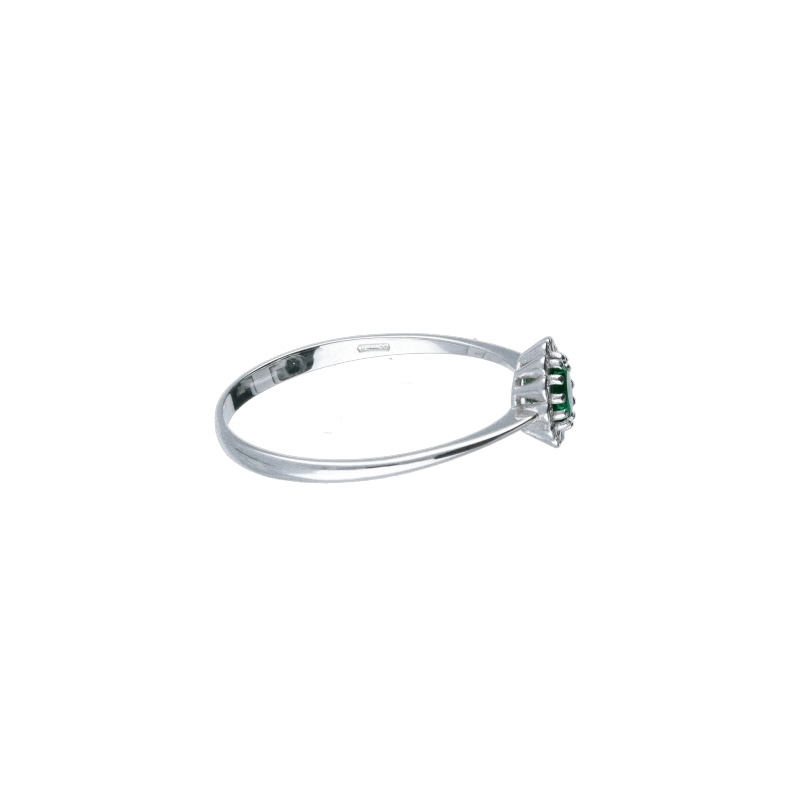 Anello da donna in oro bianco 750 con zirconi colorati, un gioiello di lusso perfetto per un'idea regalo preziosa (Vista 2)