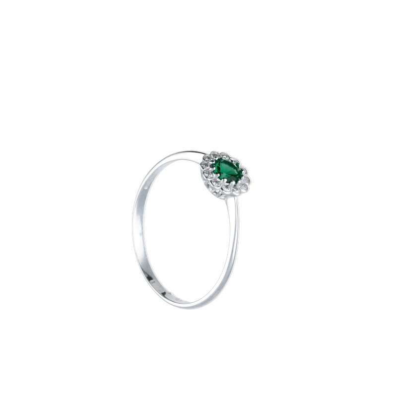 Anello da donna in oro bianco 750 con zirconi colorati, un gioiello di lusso perfetto per un'idea regalo preziosa (Vista 3)