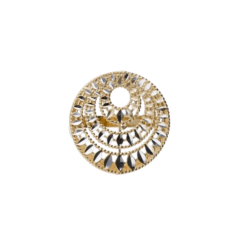 Anello da donna in oro bicolore 750, un gioiello di lusso perfetto per un'idea regalo preziosa. (Vista 3)