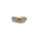 Splendido anello da donna in oro bicolore 750, un gioiello di lusso perfetto per un'occasione speciale. (Vista 2)