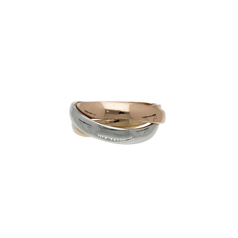 Splendido anello da donna in oro bicolore 750, un gioiello di lusso perfetto per un'occasione speciale. (Vista 2)