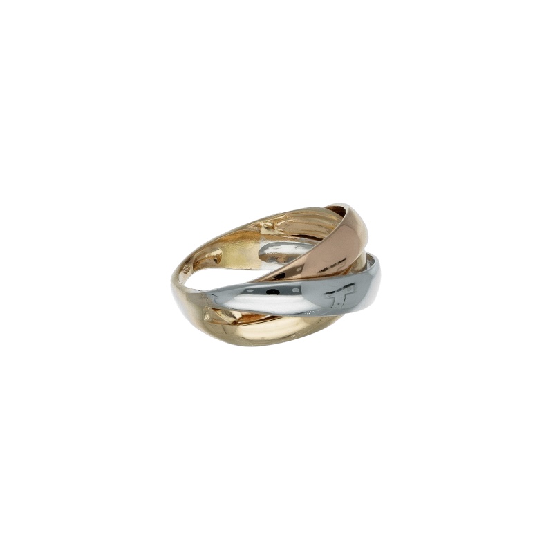 Splendido anello da donna in oro bicolore 750, un gioiello di lusso perfetto per un'occasione speciale. (Vista 3)
