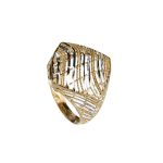 Splendido anello da donna in oro bicolore 750, un gioiello di lusso perfetto per un'occasione speciale.
