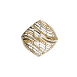 Splendido anello da donna in oro bicolore 750, un gioiello di lusso perfetto per un'occasione speciale. (Vista 2)