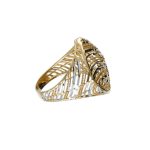 Splendido anello da donna in oro bicolore 750, un gioiello di lusso perfetto per un'occasione speciale. (Vista 3)