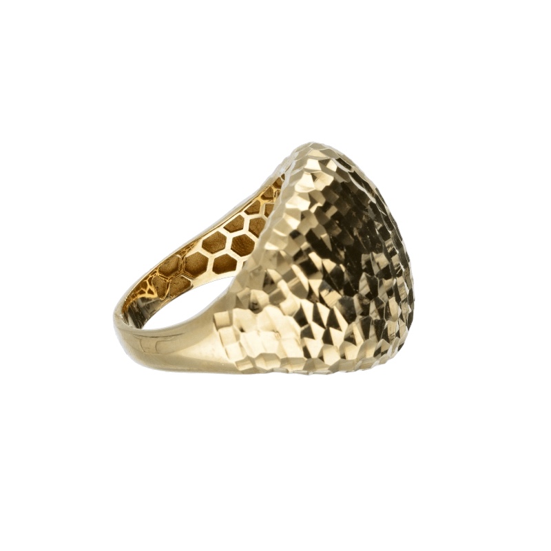 Anello da donna in oro giallo 750, un gioiello di lusso perfetto per un'idea regalo preziosa. (Vista 2)