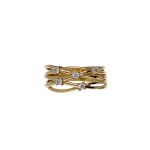 Splendido anello da donna in oro giallo 750 con zirconi, un gioiello di lusso perfetto per un'idea regalo preziosa. (Vista 3)