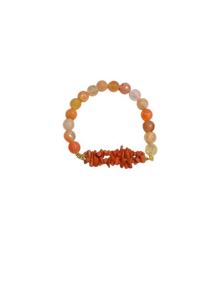 Bracciale in Corallo Elasticizzato con Pietre dure Argento 925