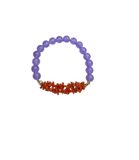 Bracciale in Corallo Elasticizzato con Pietre Colorate Patricia Oro Creations