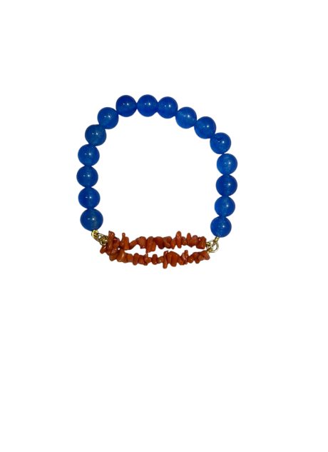 Bracciale in Corallo Elasticizzato con Pietre Colorate