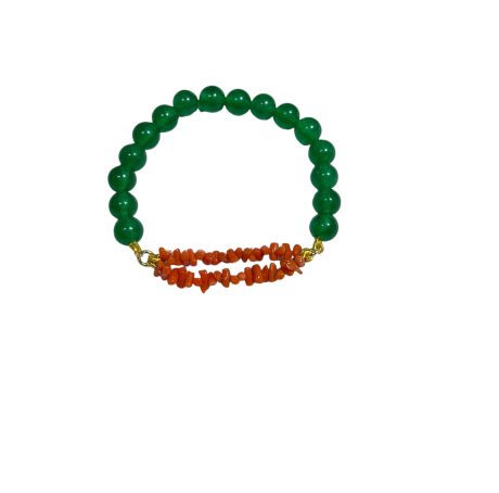 Bracciale in Corallo Elasticizzato con Pietre Colorate Patricia Oro