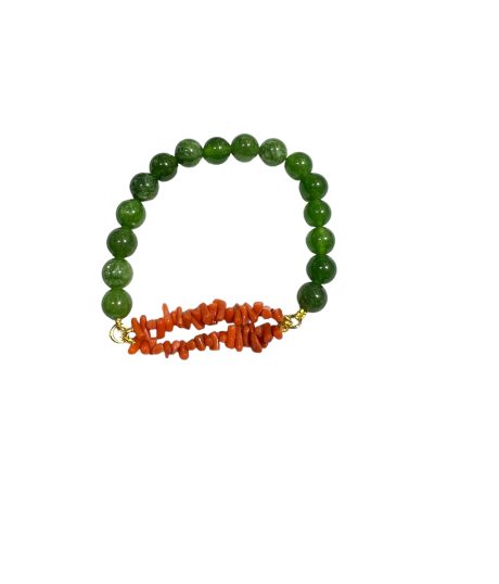 Bracciale in Corallo Elasticizzato con Pietre Colorate – Argento 925
