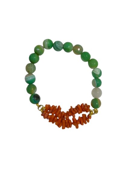 Bracciale in Corallo Elasticizzato con Pietre dure