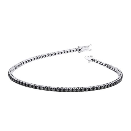 Bracciale Tennis con Zirconi Neri in Oro 18k