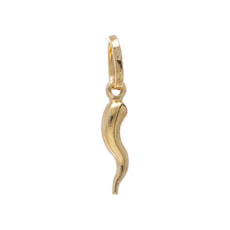 Ciondolo Corno in Oro Giallo 750: un gioiello di lusso per un'eleganza senza tempo.