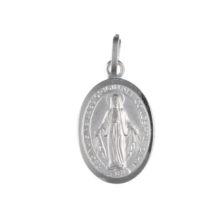 Ciondolo Madonna Immacolata in Oro Bianco 18k 750