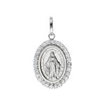 Ciondolo Madonna Immacolata in oro bianco 750, un gioiello di lusso perfetto come idea regalo preziosa.