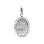 Ciondolo Madonna Immacolata in oro bianco 750, un gioiello di lusso perfetto come idea regalo preziosa. (Vista 2)