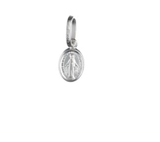 Ciondolo Madonna Immacolata in oro bianco 750: un gioiello di lusso per un regalo prezioso.