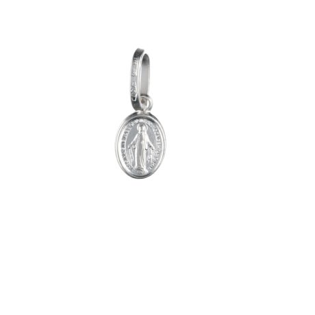 Ciondolo Madonna Immacolata Oro Bianco 750