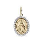 Splendido ciondolo Madonna Immacolata in oro bicolore 750, un gioiello di lusso perfetto come idea regalo preziosa.