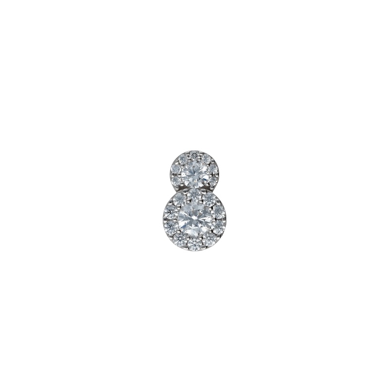 Splendido ciondolo con zirconi in oro bianco 750, un gioiello di lusso perfetto per un'idea regalo preziosa.
