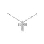 Splendida Collana con Croce in Oro Bianco 750 con Diamanti Davite&Delucchi: un gioiello di lusso, perfetto per chi cerca gioielli diamanti.