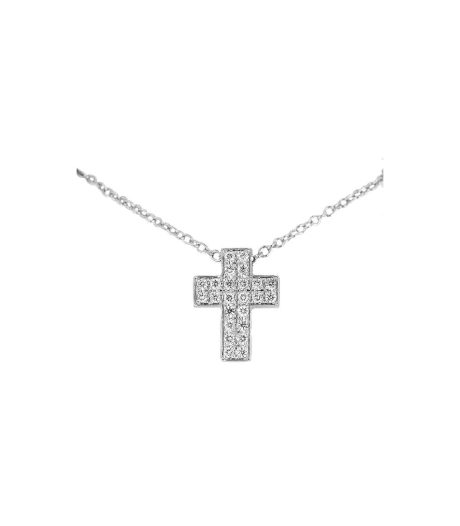 Collana Croce Oro Bianco 750 Diamanti Davite & Delucchi
