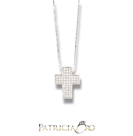 Collana Croce in Oro 750 con Diamanti