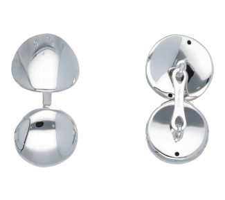 Eleganti gemelli in oro bianco 750, un esempio di gioielli di lusso per l'uomo che ama l'alta gioielleria. (Vista 2)