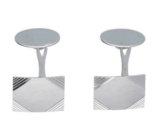 Eleganti gemelli in oro bianco 750, un esempio di gioielli di lusso per l'uomo che ama l'alta gioielleria.