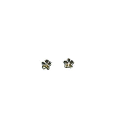 Orecchini Bimba Fiore in Oro Bicolore 750
