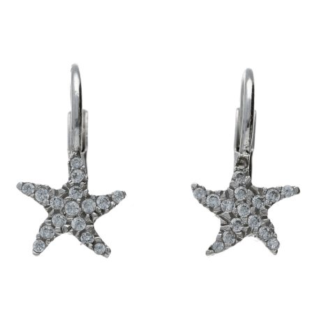 Orecchini Bimba Stella con zirconi in Oro 18k