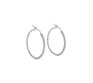 Orecchini a cerchio in oro con zirconi, un gioiello di lusso perfetto per un regalo prezioso