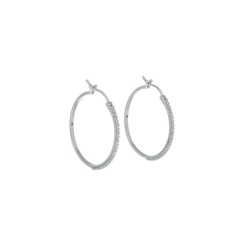 Orecchini a cerchio in oro con zirconi, un gioiello di lusso perfetto per un regalo prezioso