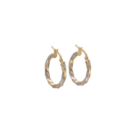 Orecchini Donna Cerchi Torchon Oro Bicolore 750