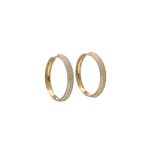 Orecchini a cerchio con zirconi in oro giallo 750: un gioiello di lusso perfetto per un'idea regalo preziosa.