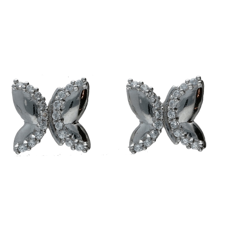 Splendidi orecchini a farfalla in oro bianco 750, un gioiello di lusso perfetto per un'idea regalo preziosa.
