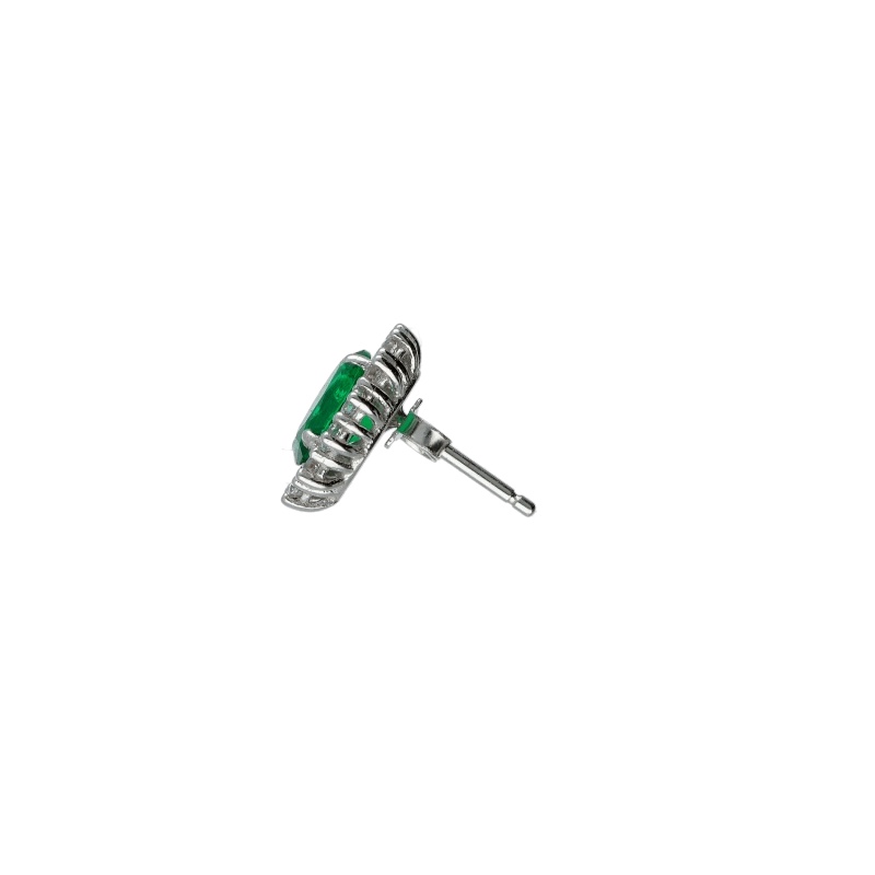 Eleganti orecchini da donna in oro 18k con zircone verde, un gioiello di lusso perfetto per un'occasione speciale. (Vista 2)