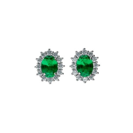 Orecchini Donna in Oro 18k con Zircone Verde