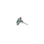 Splendidi orecchini da donna in oro con zircone verde, un gioiello di lusso perfetto per un'occasione speciale. (Vista 2)