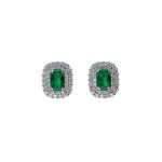 Splendidi orecchini da donna in oro con zircone verde, un gioiello di lusso perfetto per un'occasione speciale.