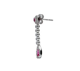 Eleganti orecchini pendenti in oro 750 e zirconi, un gioiello di lusso perfetto per un'occasione speciale. (Vista 2)